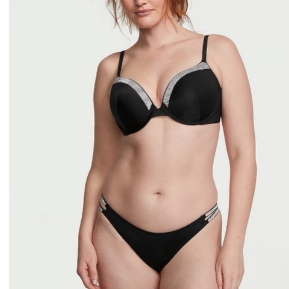 NWOT Victoria's Secret Very Sexy Shine Trim Push-Up Bikini set 32B